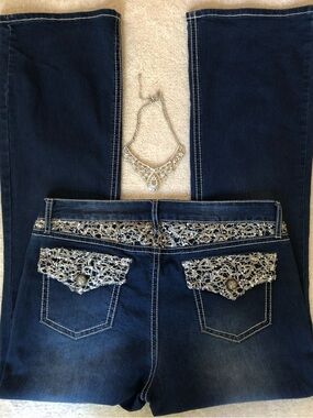 A.N.A. Y2K Luxe Embroidered Jeans Size 14